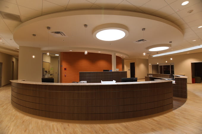 Reception desk and waiting area